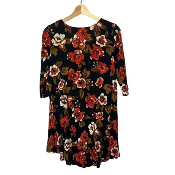 Amuse Society Casyn Black Floral Mini Shift Tunic Dress S - Picture 4 of 5